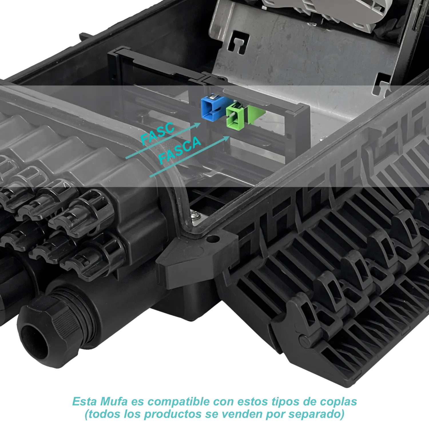 Caja de Empalme de Fibra Óptica 96 Fusiones IP68 Negra - BOX-96N 1