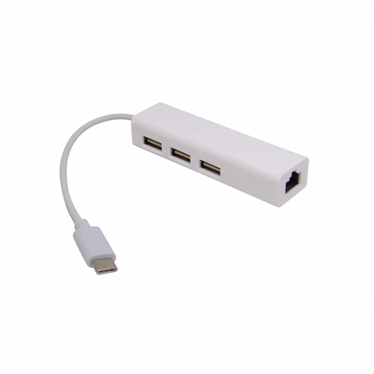 Adaptador USB-C a Ethernet RJ45 10/100mbps con hub 3 puertos 1