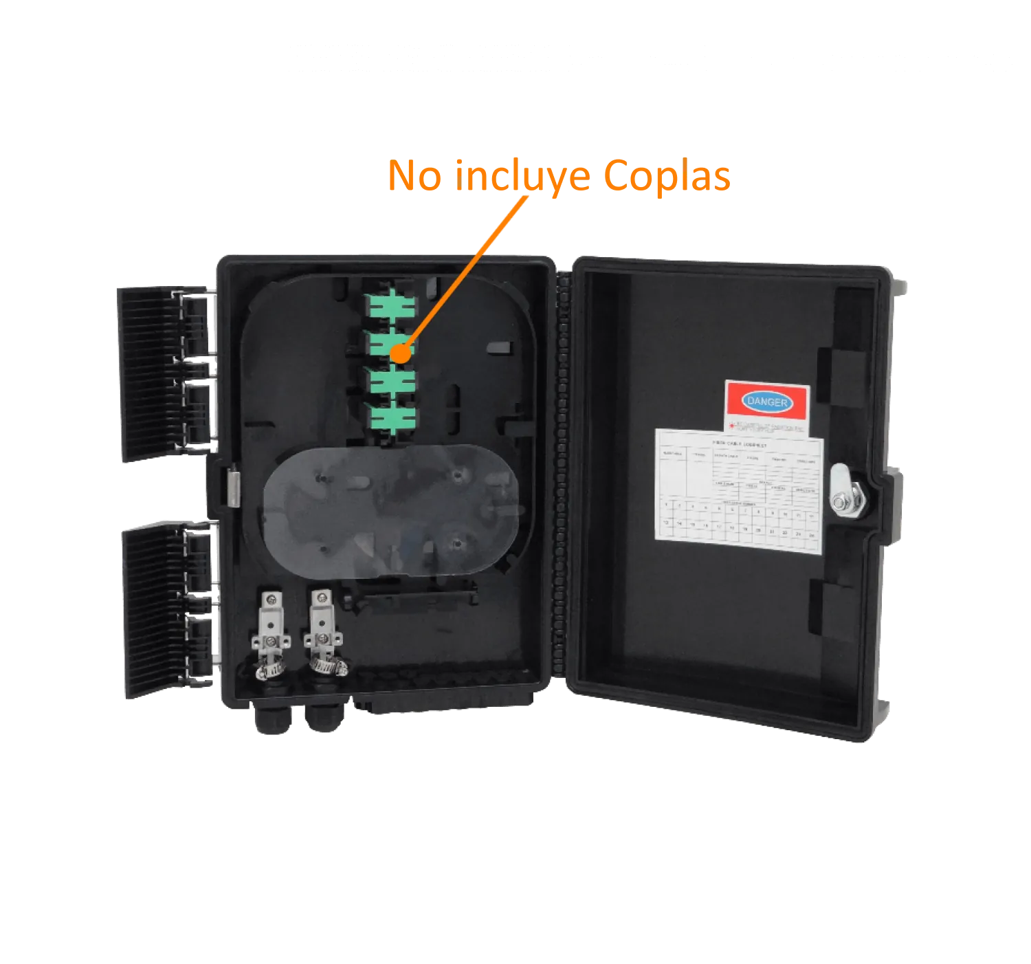 Caja NAP de Fibra Óptica 16 Puertos Negra IP65 con Llave - BOX-16N 1
