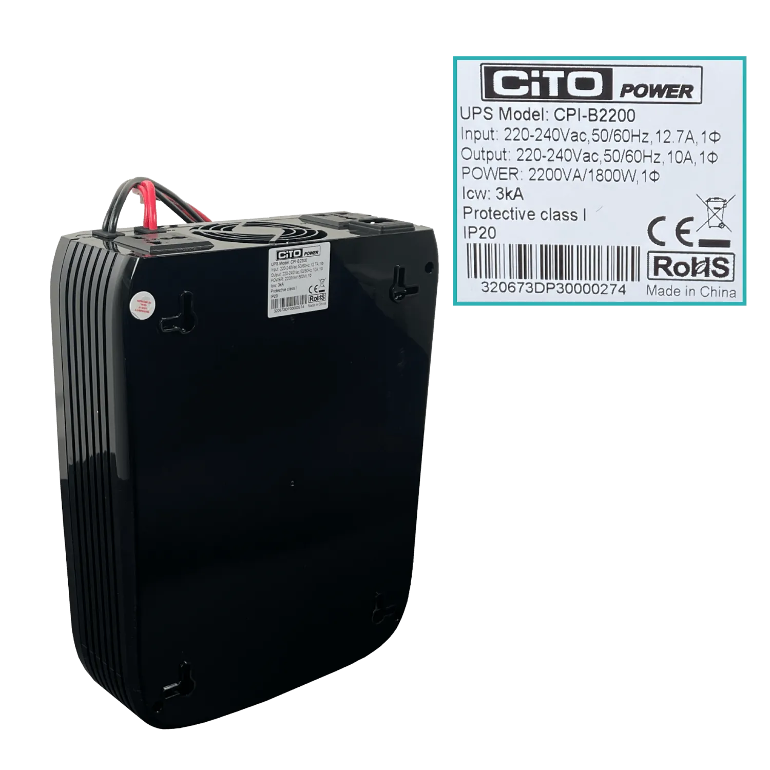 Inversor CITO CPI-B2000 1800W, 90-280VAC, Onda Modificada, 24VDC, UPS Requiere Batería 1