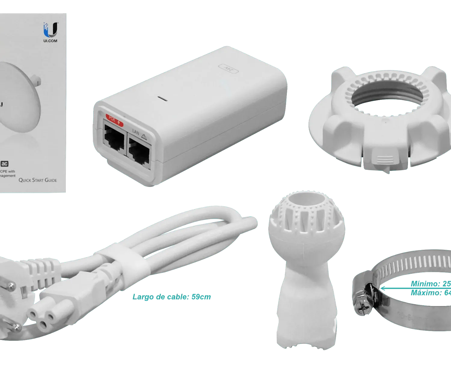 UBIQUITI AC 2,4GHz 13dBi 27dBm 1-1000-RJ45 inc-PoE24V-12W 2x2 NanoBeam 1
