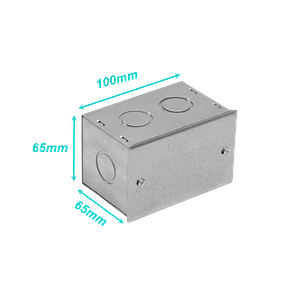 Caja Metálica FPCWM-1 A01, 100 × 65 × 65 mm con Tapa 106 × 69 mm Zincada