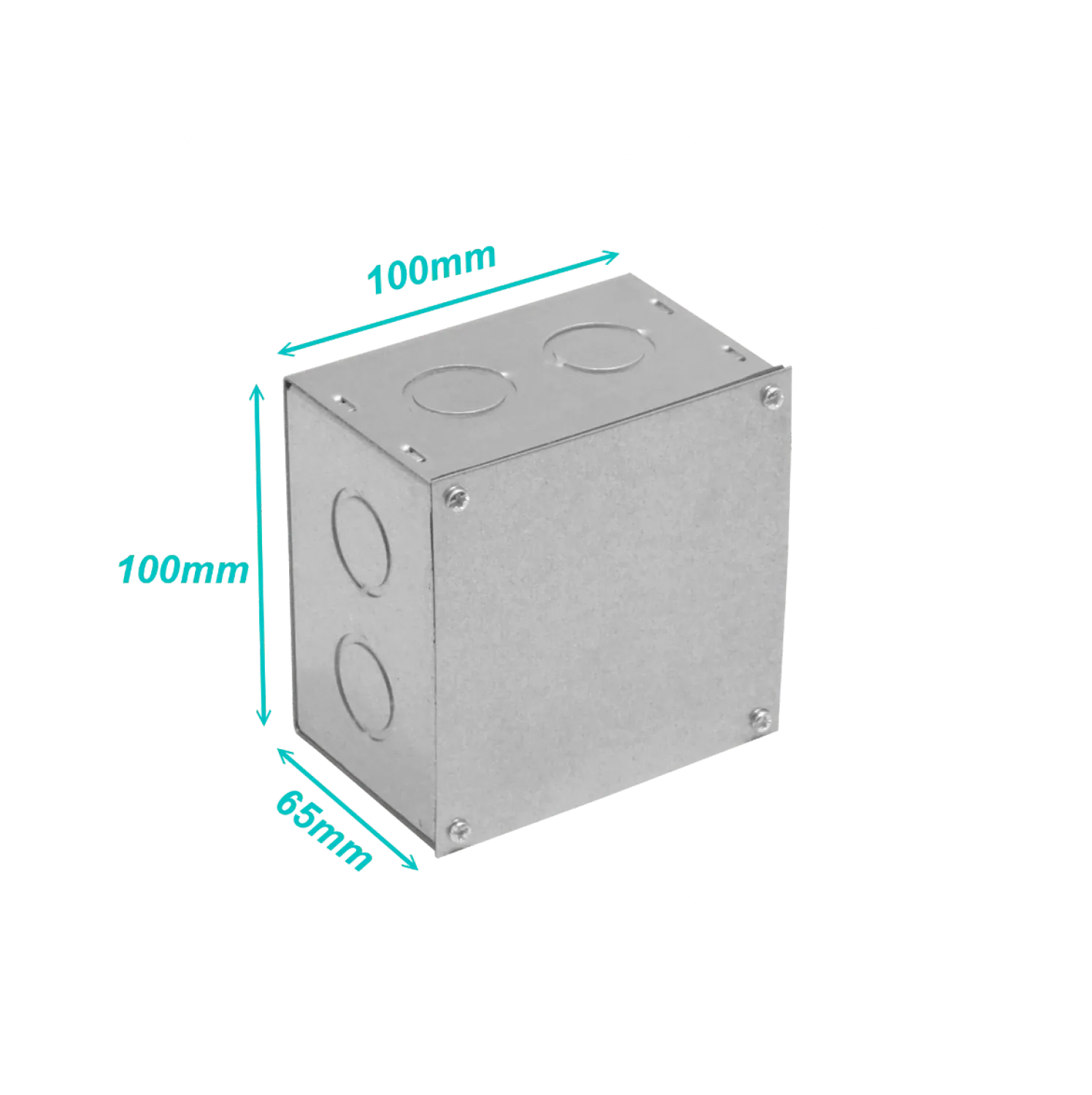 Caja Metálica FPCWM-3 (A11) – 100×100×65 mm con tapa 102×102 mm zincada 2