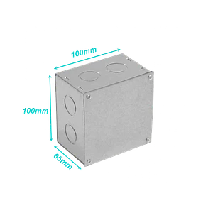 Caja Metálica FPCWM-3 (A11) – 100×100×65 mm con tapa 102×102 mm zincada