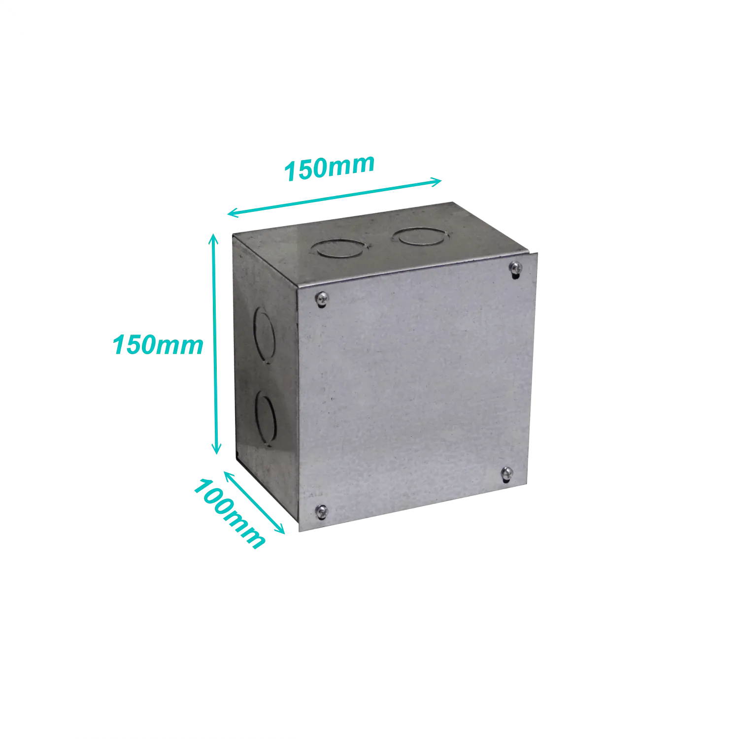 B15 Caja 150x150x100mm c/Tapa-155x155mm Zincada Metalica 1