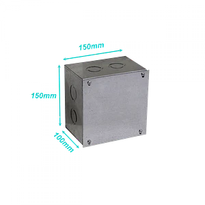 B15 Caja 150x150x100mm c/Tapa-155x155mm Zincada Metalica