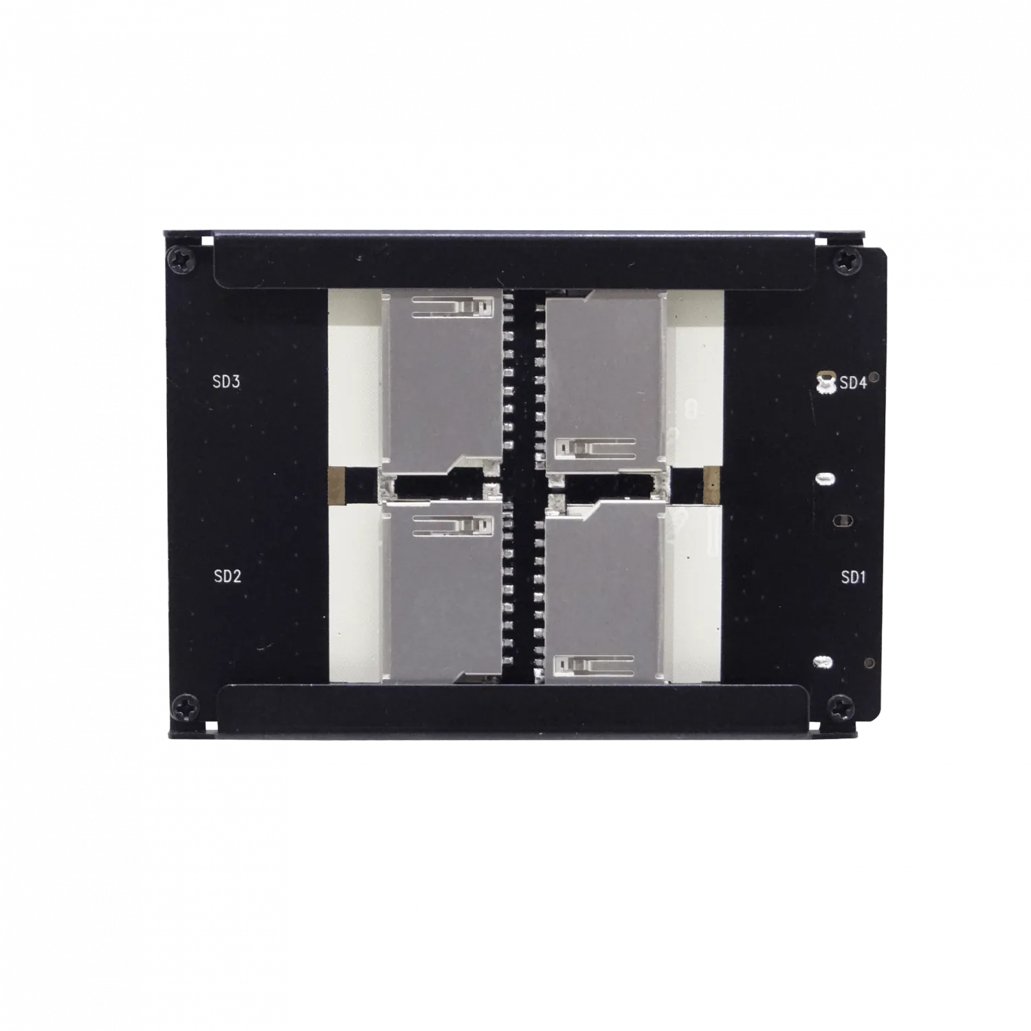 Adaptador 4-SD a 1-SATA-2.5 7+15 emula-Disco-Duro 7mm max-4x128GB 1