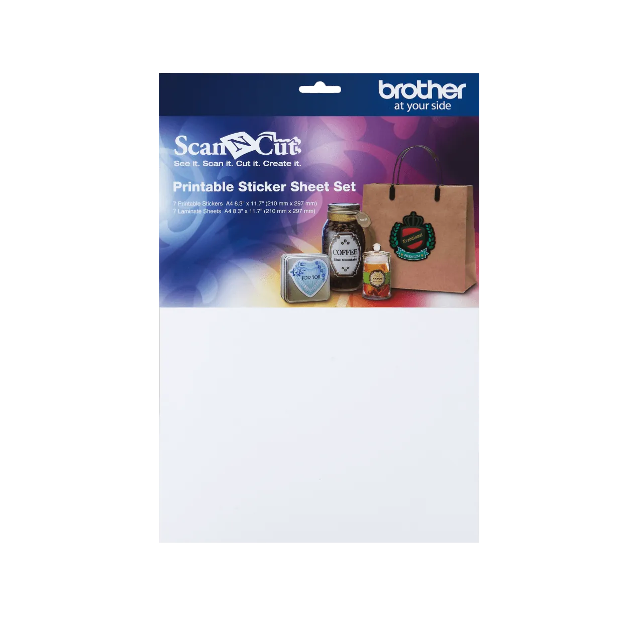 Sticker Brother CAPSS1 7 hojas A4 para plotter ScanNCut2 1