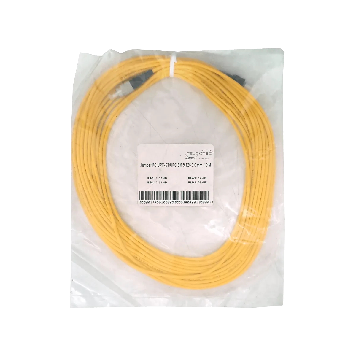 10mt ST-FC MonoModo SM Simplex Jumper Cable Fibra 3.0mm 9/125um LSZH 1