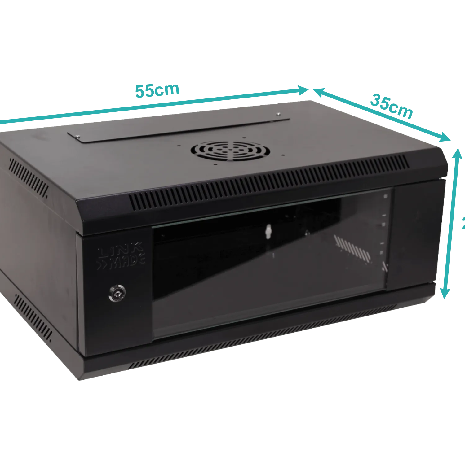 Lateral Fijo LINKMADE RK04-3C 4U Fondo 35cm Rack Pared Mural Negro 1