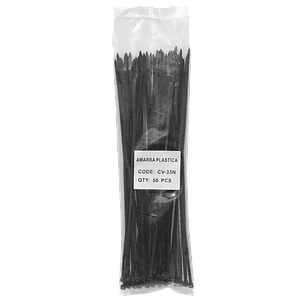 50-un 300x3,6mm Negra Amarra Plastica Nylon 3.6x300mm