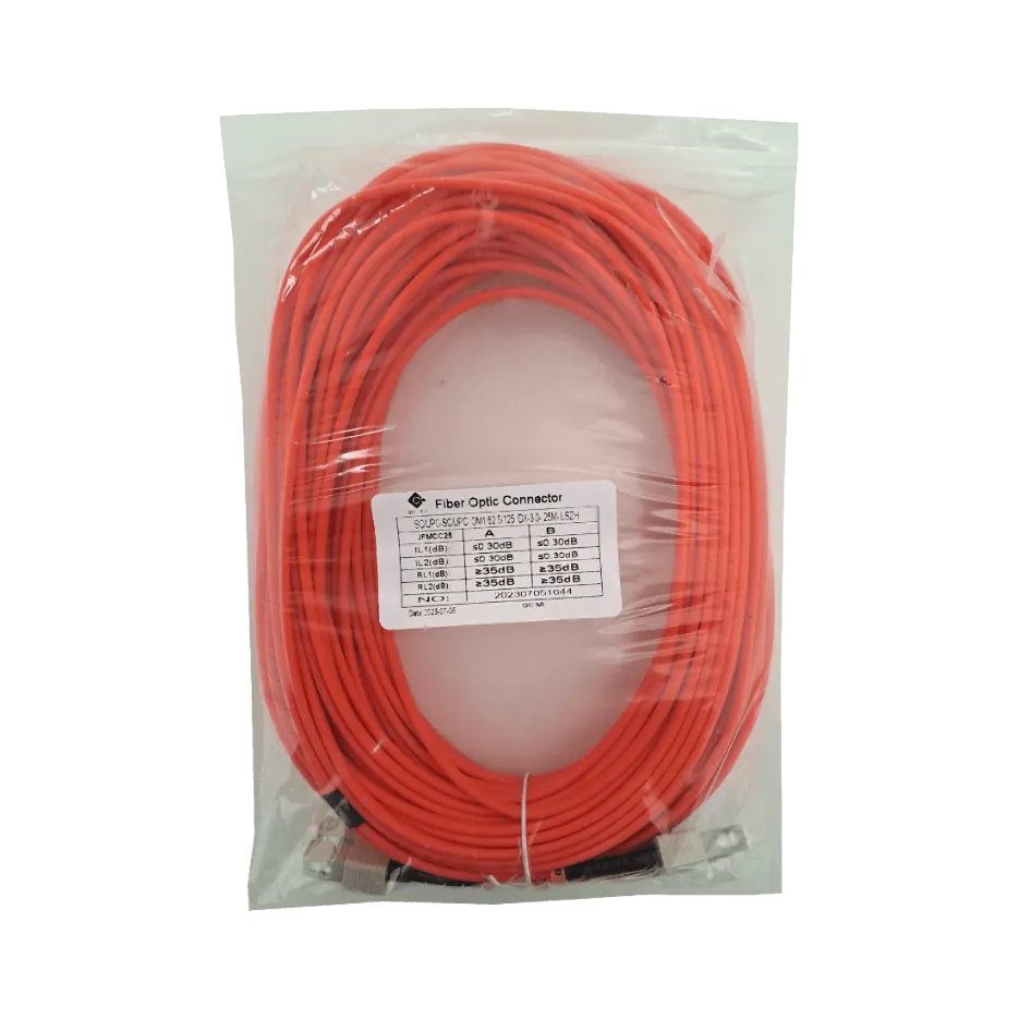 Cable Jumper de Fibra Óptica Multimodo OM1 SC-SC Duplex 25m 62.5/125µm - JFMCC25 1