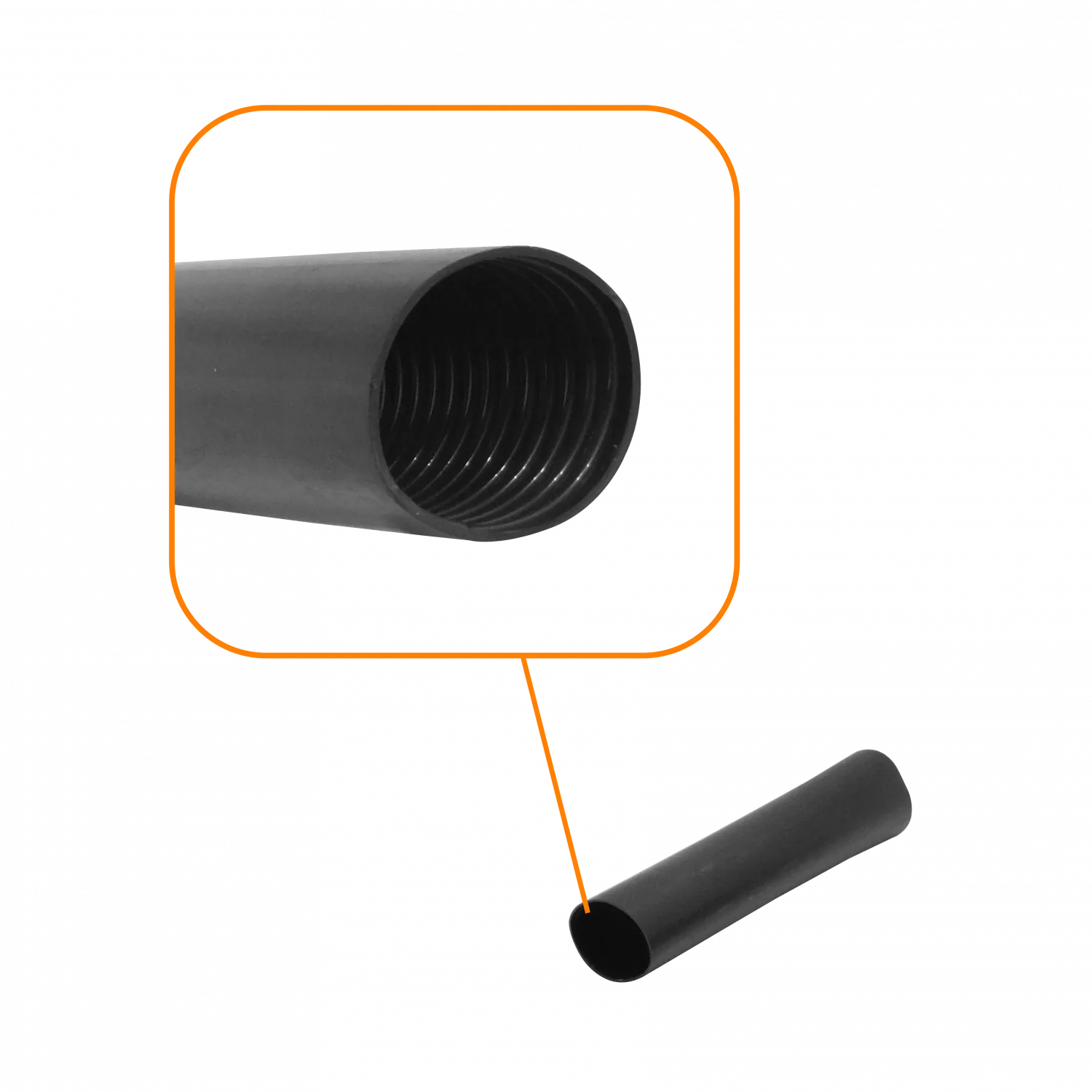 30mm 15cm 1,5mm Negro Termo Contractil Termoretractil Rigido para Mufa 1
