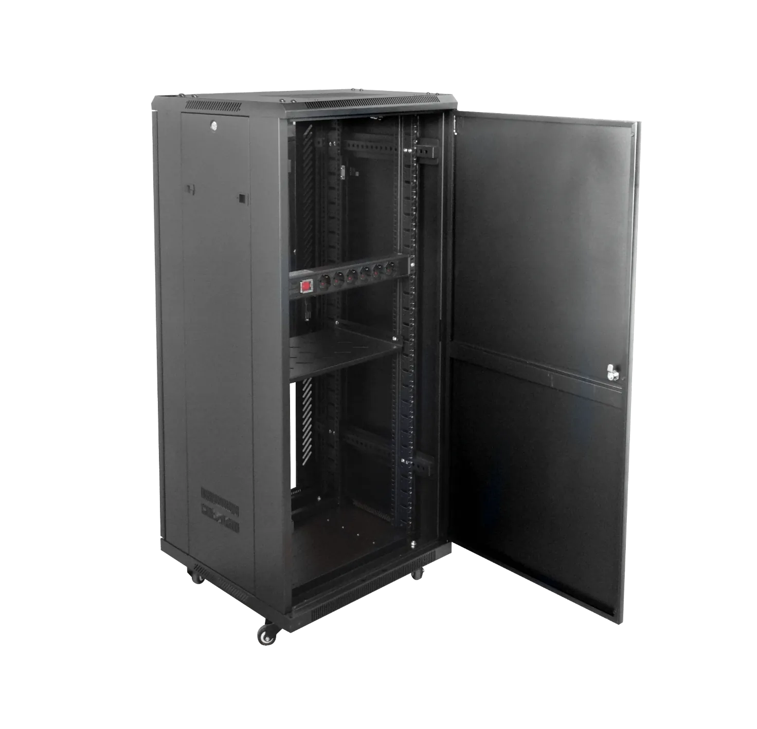 LINKMADE Vidrio 27U 600mm 60cm-Fondo Rack Turbina-PDU-Bandeja Negro 1