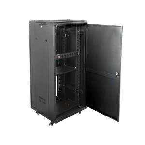 LINKMADE Vidrio 27U 600mm 60cm-Fondo Rack Turbina-PDU-Bandeja Negro