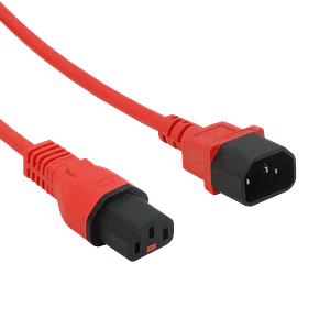 1,8mt Rojo Macho-Hembra Cable de Poder C13/C14 7A 3x0,82mm2 180cm