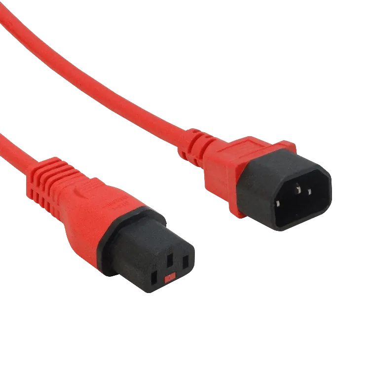 1,8mt Rojo Macho-Hembra Cable de Poder C13/C14 7A 3x0,82mm2 180cm 1