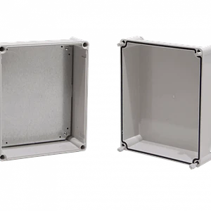 Caja Plástica TIBOX TJ-AG-3428-1, 340x280x180mm, Gris, IP66 con Placa