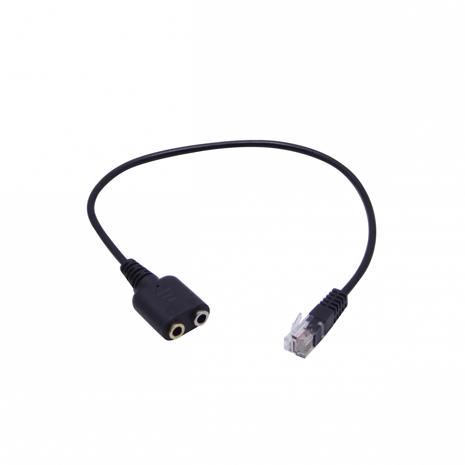 RJ9-Macho a 2x3,5mm-Hembra Mic/Audif Cable 25cm para Auricular 3.5mm 1