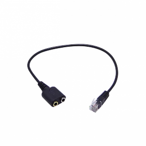 RJ9-Macho a 2x3,5mm-Hembra Mic/Audif Cable 25cm para Auricular 3.5mm