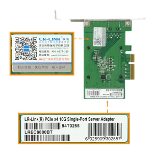 Tarjeta de Red PCIe x4 LR-LINK LREC6880BT - Puerto Único 10G Ethernet, Aquantia AQC107