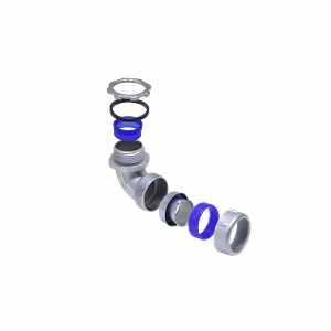 Metalico 1/2-Pulg Codo Prensa Estopa para Flexible Aislacion IP65
