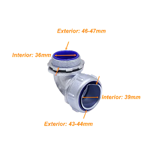 Metalico 1-1/2-Pulg Codo Prensa Estopa para Flexible Aislacion IP65