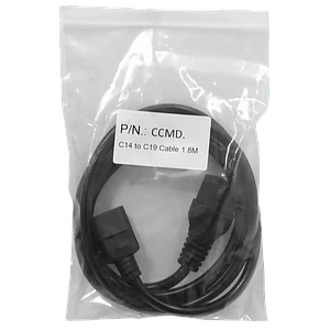 Negro C14-Macho C19-Hembra Cable de Poder 10A 3x1.5mm2 1,5-1,8mt 