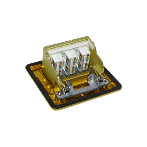 Caja de Piso RST-6P 6-RJ45 Hembra Abatible Metálica 100x100x55mm con Tapa 120x120mm