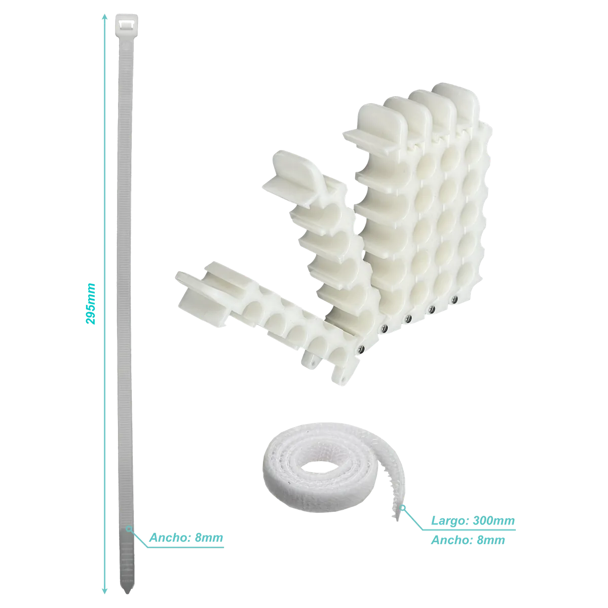 Peine para 5x5 25 Cables UTP/FTP max-9mm Ordenador Manojo Blanco 8x8cm 1