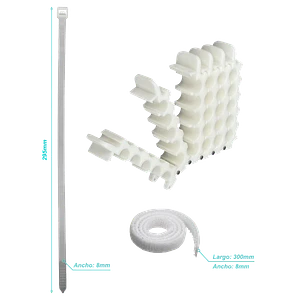 Peine para 5x5 25 Cables UTP/FTP max-9mm Ordenador Manojo Blanco 8x8cm