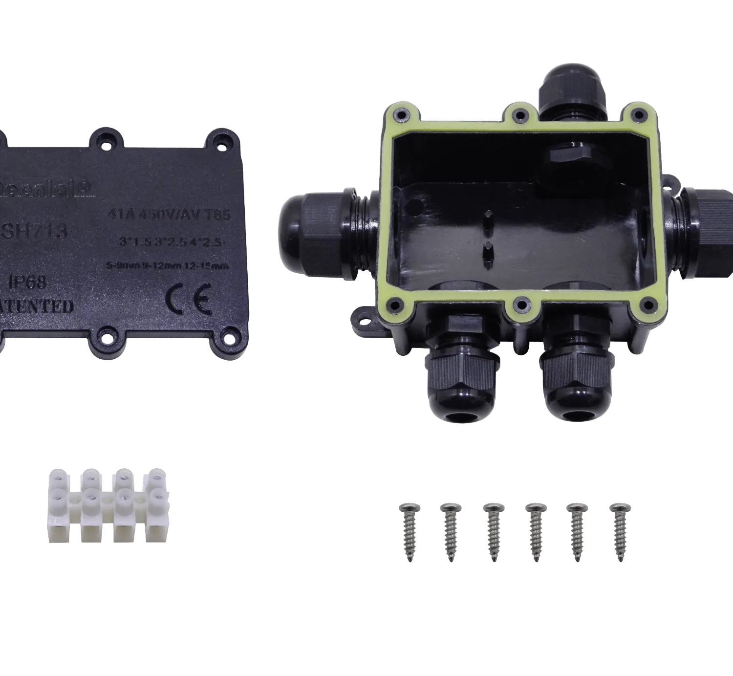 DEENLAI 1a4 3xPG9 2xPG18.5 IP68 Exterior Regleta x4 FSH713 1