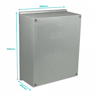 Tablero poliester Tibox TIP-54 500x400x200mm estanco gris IP65 con placa