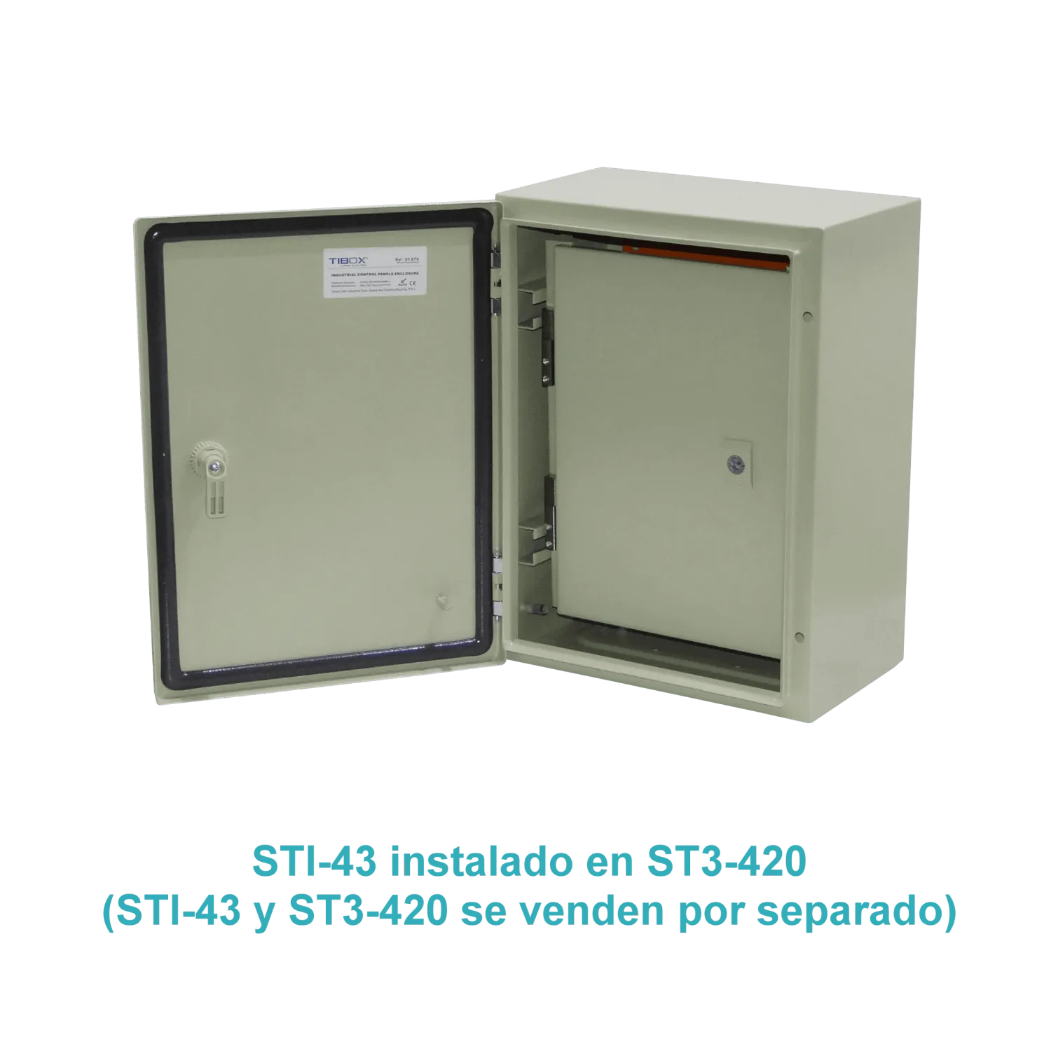 Contratapa Tibox STI-43 400x300mm para tablero ST3-420 tapa interior abatible 1