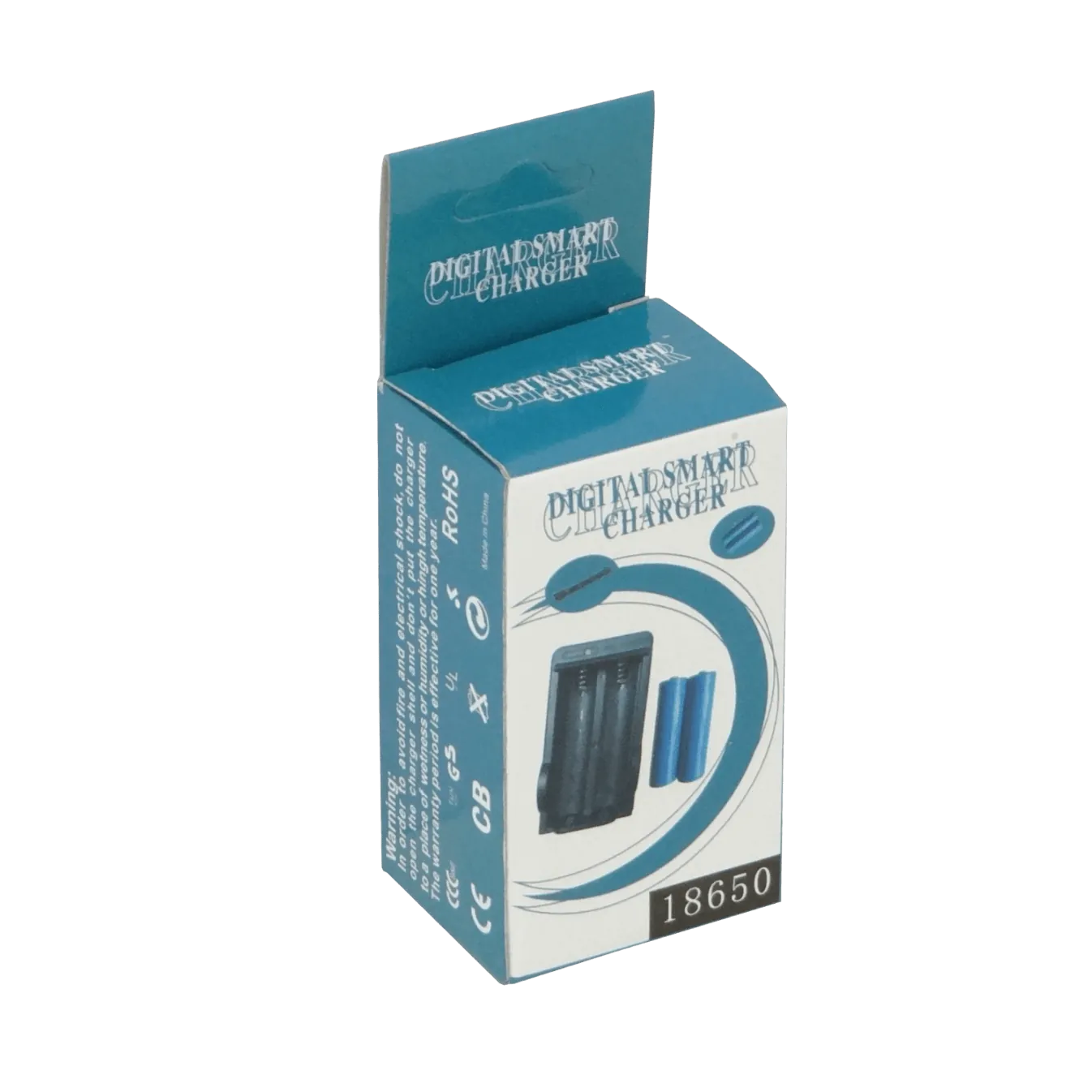 Cargador Solo-Litio 2-Pilas 4,2V 2000mA 100-240VAC USB-AH Li-ion 18650 1