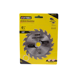 Disco de Corte UYUSTOOLS para Sierra de Madera, 115mm, 18T, 22.2mm, Carburo DMA115
