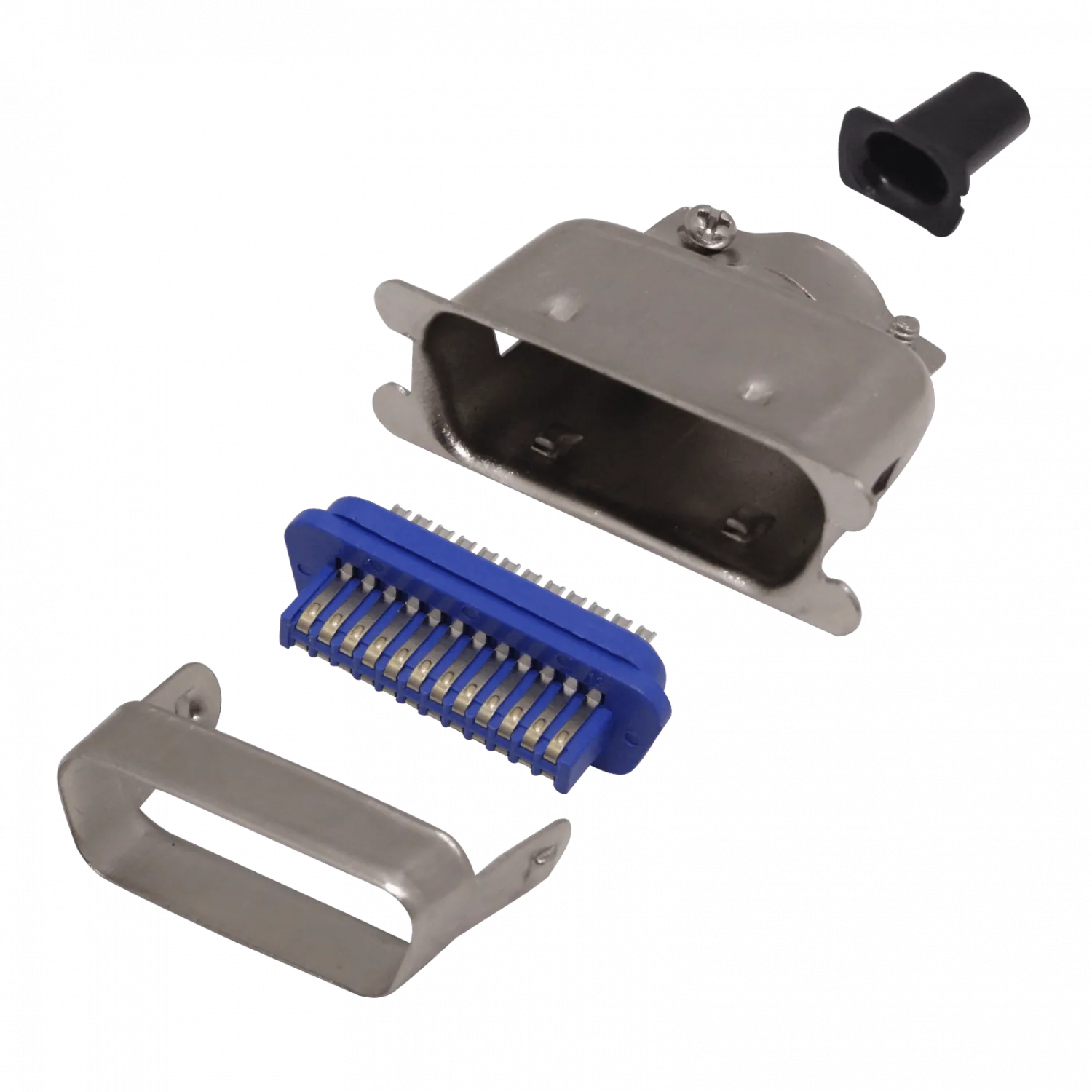 Conector Centronics CEN24-M Macho 24 Pines, Soldable, con Tapa Metálica, Montaje Manual 1