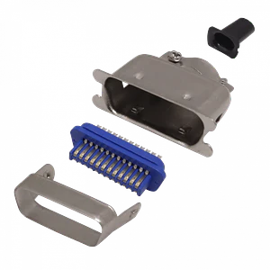 Conector Centronics CEN24-M Macho 24 Pines, Soldable, con Tapa Metálica, Montaje Manual
