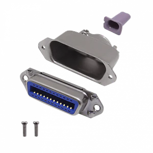 Conector 24-pin Hembra soldable Centronics CEN24 c/Tapa-Metalica