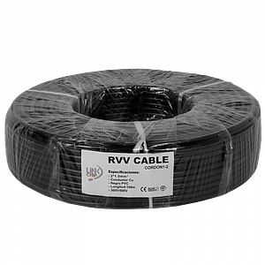 Cable Eléctrico Negro PVC RVV 2x1,0mm² 8-10A AWG17 100m