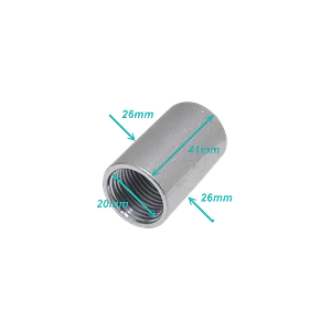 Zincado 1/2-Pulg Copla Largo-42mm Hilo Interno