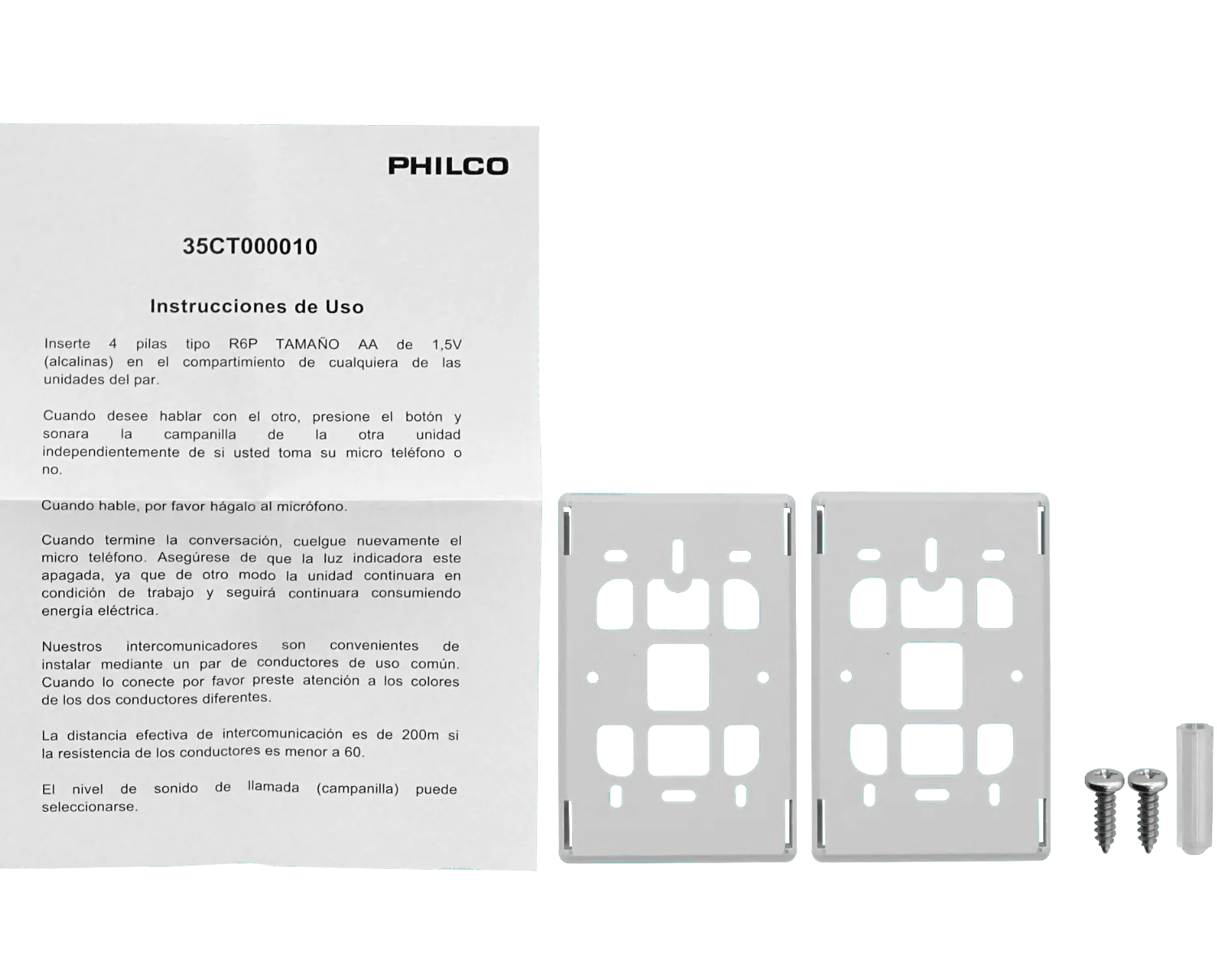 Pack de 2 Citófonos Philco  220VAC 1