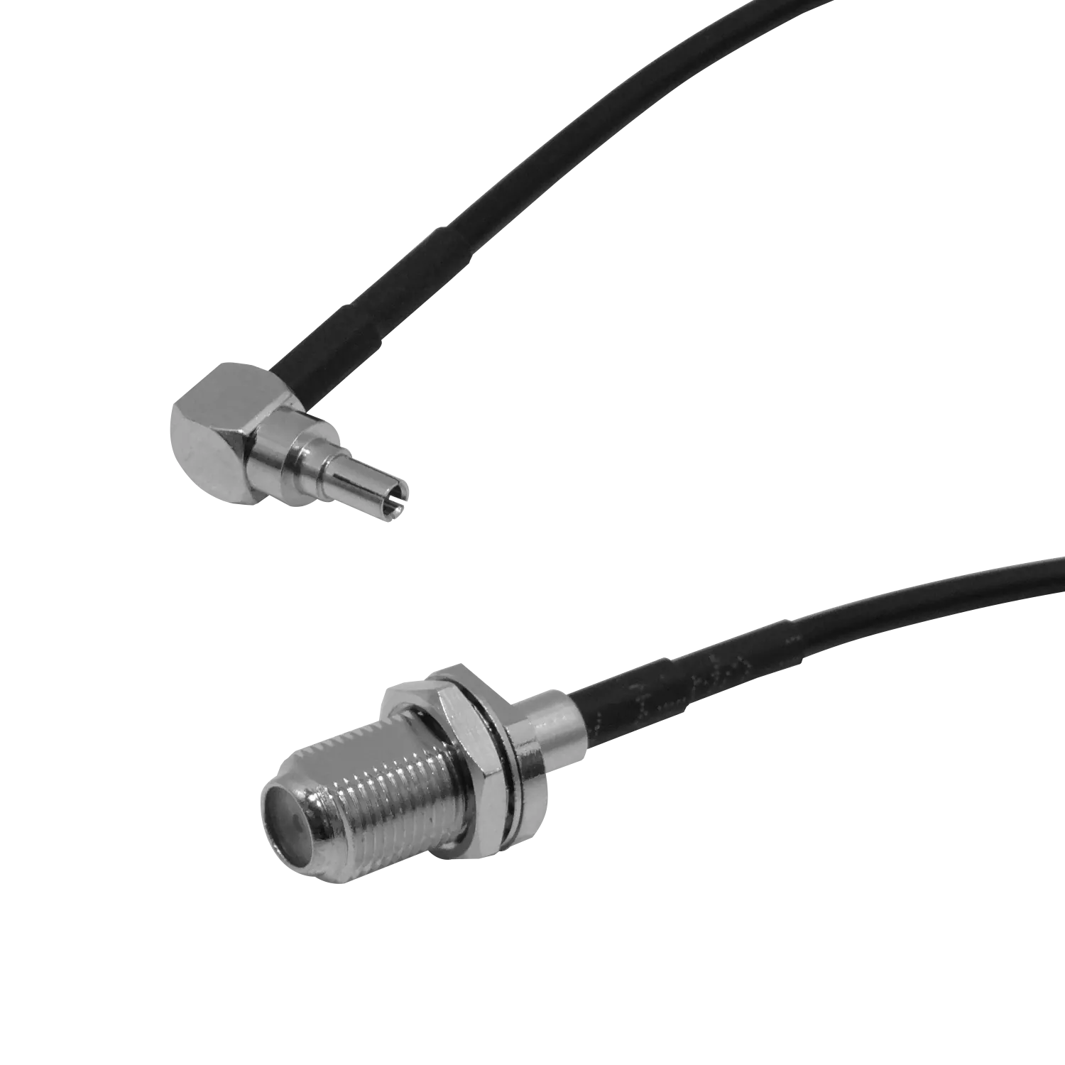 CRC9-M-90º a F-Hembra RG174 Cable Coaxial 20cm 1