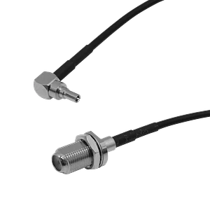 CRC9-M-90º a F-Hembra RG174 Cable Coaxial 20cm
