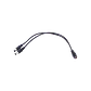 Divisor de Corriente 1-DC-H a 2-DC-M, 5.5x2.1mm, 22cm x2, Cable Negro - Miniatura 1