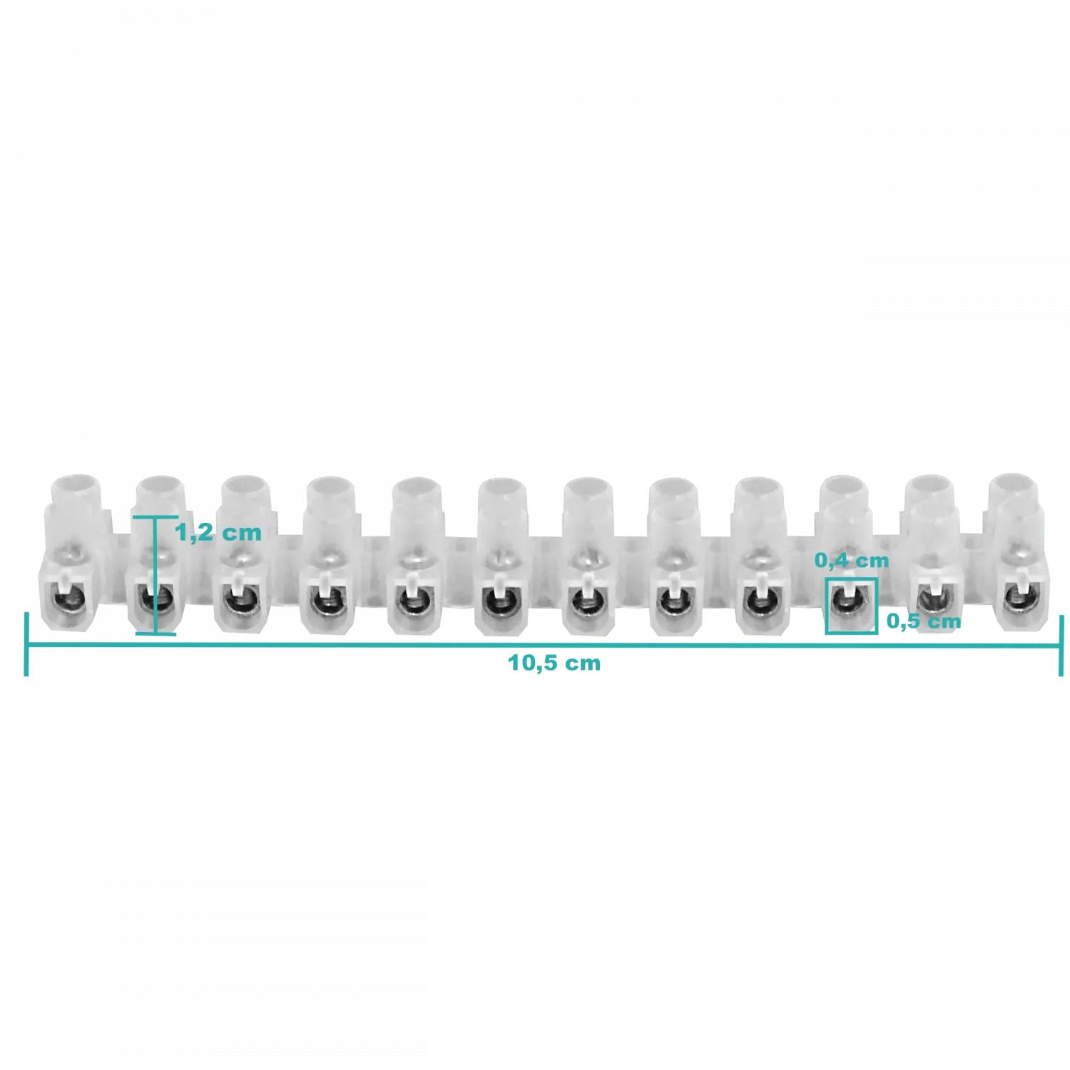 6-Ampere 1mm2 12-Pares Regleta-Tornillos 380V-Max 6A-Max 105x15x12mm 1