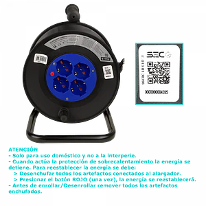 RITTIG 25mts Alargador Carrete 4-Multinorma-H 1-16A-IM 250V Proteccion