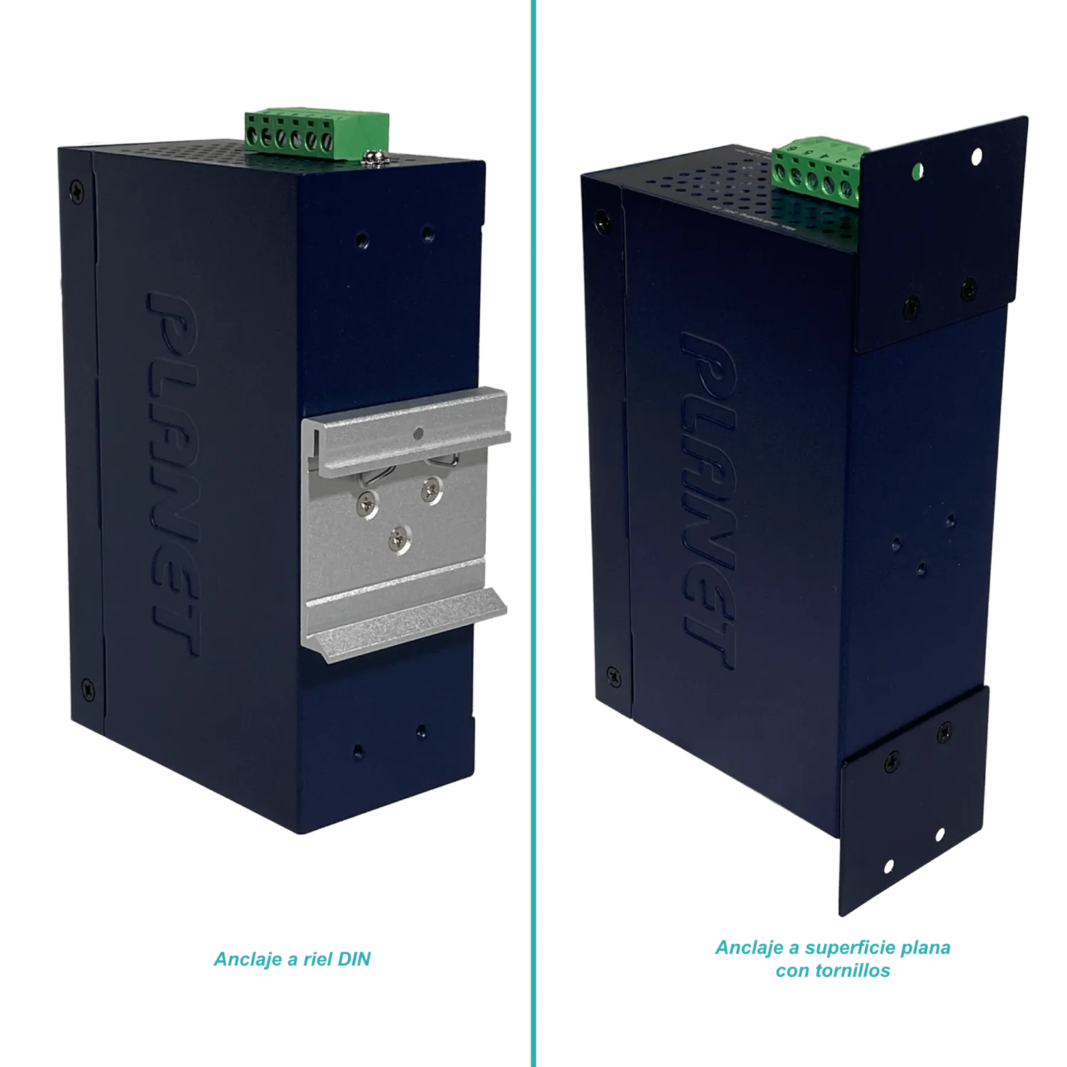 PLANET 8-1000 2-SFP Switch Industrial no-Admin Riel-DIN 12-48VDC 24VAC 1
