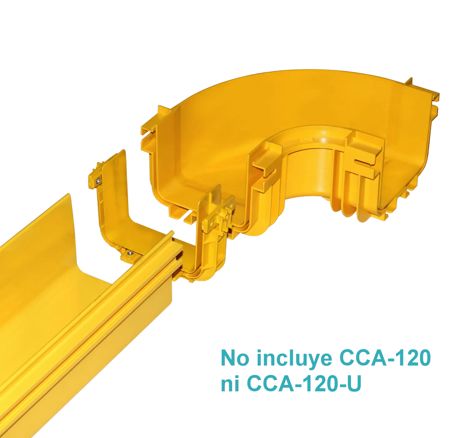 CCA-120-AP. 120x100mm Angulo 90º Plano Amarilla PC+ABS LSZH Hembra req/CC-120 1