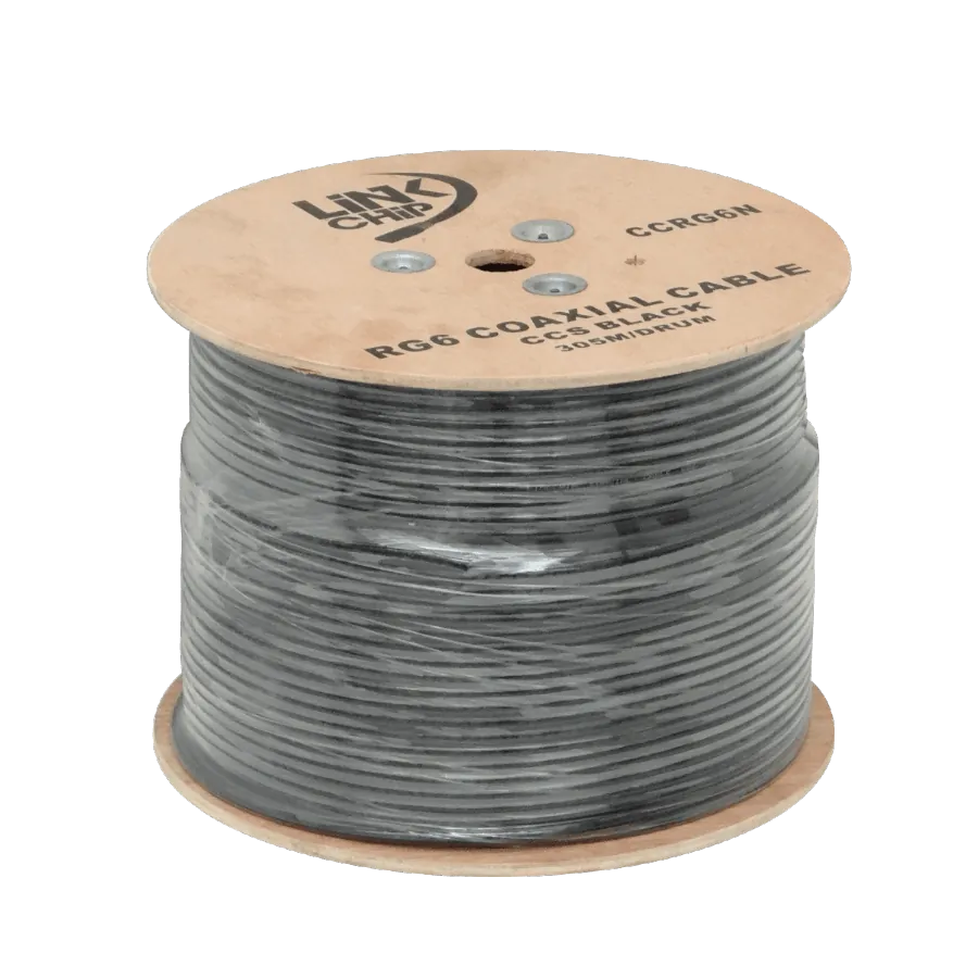 RG6 Negro 305mts Carrete RG-6 Cable Coaxial 75ohm Aleacion-CCS 1